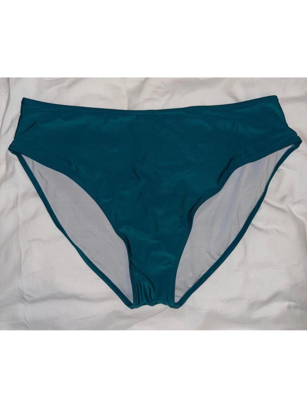 Women's Swimsuit Teal High-Waisted Bikini Bottoms - Size XXL